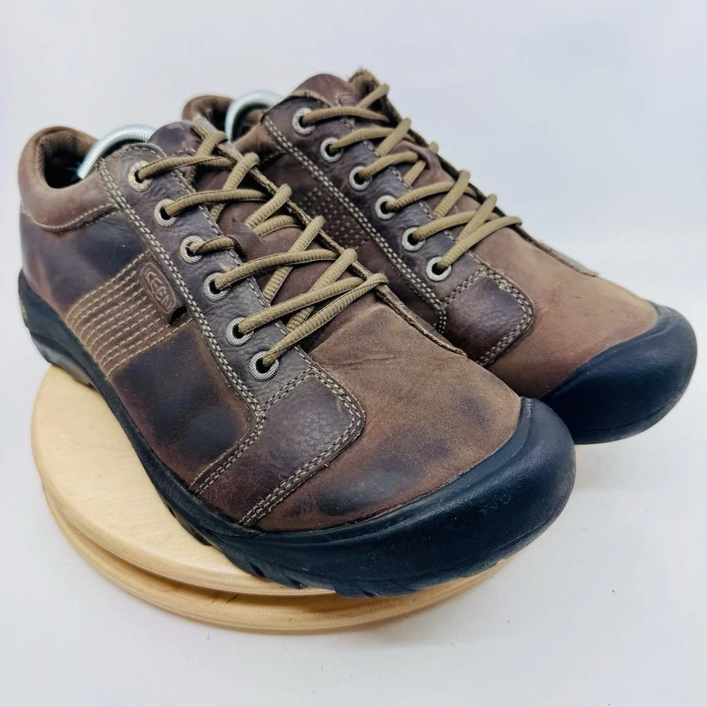 Keen Austin Oxford Shoes Mens 12 Brown Leather Lace Up Comfort Casual Walking